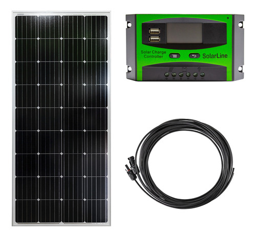 Panel Solar Fotovoltaico 185 Watts 185wp Regulador 30a +8mts