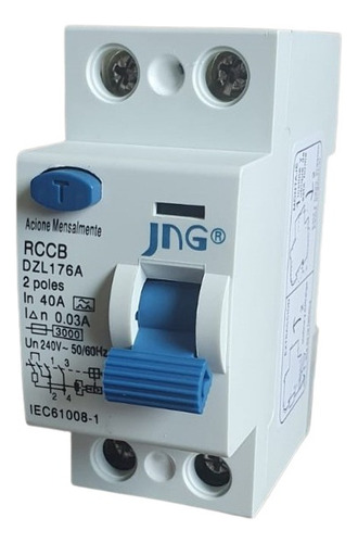 Interruptor Diferencial Residual 2p 40a/30ma Classe A - Jng