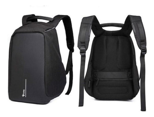 Mochila Stylos Antirrobo Bk/ Compartimentos Cargador Usb