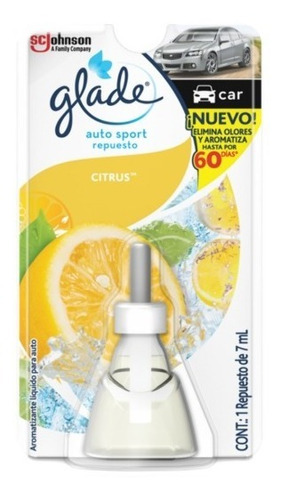 Glade Auto Sport Respuesto Aromatizante Citrus 7 Ml
