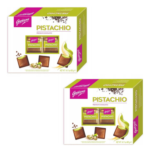 Kit Bombons Recheados Chocolate Pistache Goplana 400g