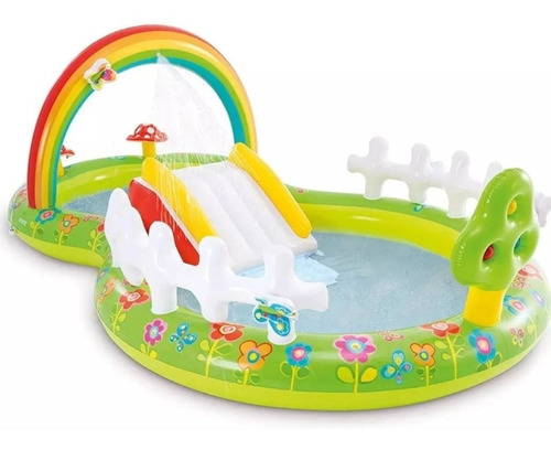 Imagen 2 de 6 de Piscina Lanza Agua Centro De Agua Jardín Inflable 450litros
