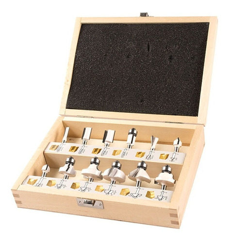 Juego De 12 Fresas Para Router Con Estuche Makita D53584