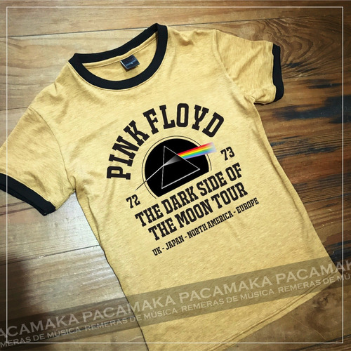 Remera Pink Floyd Dark Side Tour Amarilla / Pacamaka Remeras