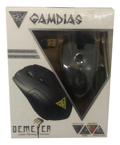 Mouse Gamer Gamdias Demeter Laser 3600dpi 6 Botões Gms5010 Cor Preto