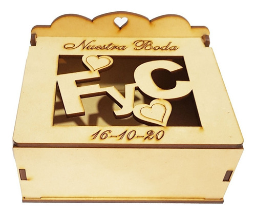 Imagen 1 de 3 de 10 Cajas Fibrofacil Personalizada Boda 15 Años Souvenirs Mdf