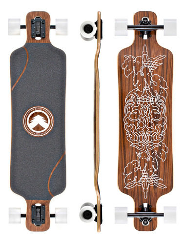 Black Longboards Coleccion. Monopatin Maple Longboard Comple