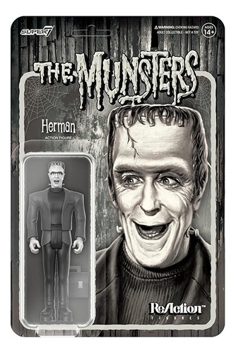 Figura Super7 Reaction The Munsters Herman Munster Grayscale