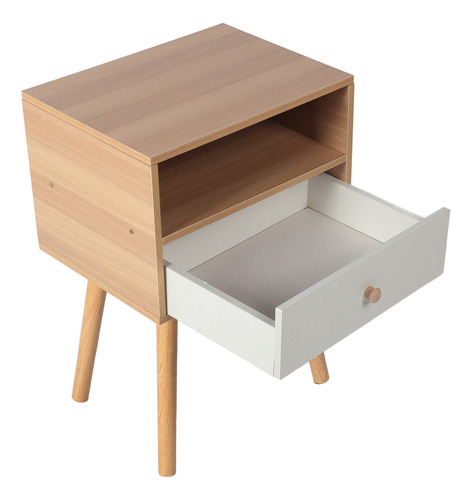 Mesita De Noche De Madera Minimalista Moderna De Doble Capa