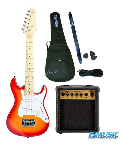 Guitarra Electrica Combo Niño Mini Amplificador + Accesorios