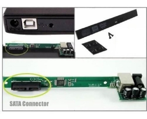 Usb Case Portátil P/drive Dvd/bluray De Notebook 12.7mm Sata
