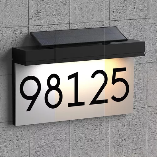 Placa de dirección personalizada para vivienda con números fundidos de 12  pulgadas para exteriores, placa de identificación de dirección