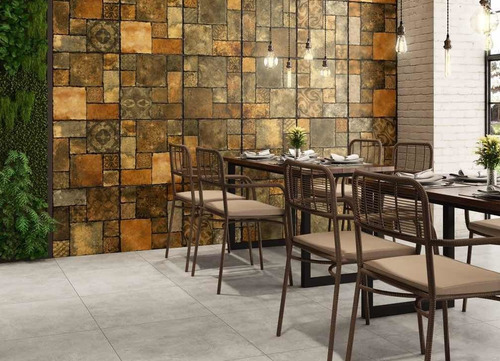 Imagen 8 de 8 de Porcelanato Piso Colonial Rect Deco 64x64. Ceramicarte =)