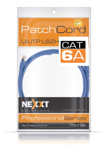 Cable De Red Utp Nexxt Patch Cord Lszh Azul Cat6a 7pies