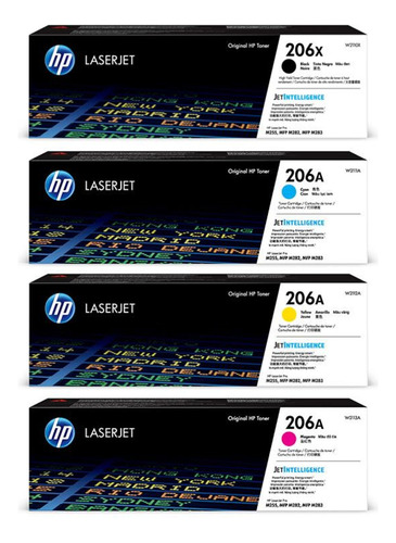 Pack Toner Hp 206x Negro 206a Cyan Magenta Amarill Original