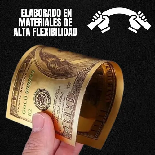 Billetes Dolares Realista Tipo Dorado Set 7 Uni Utileria