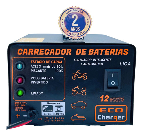 Carregador Baterias 12v - Carro Moto - Com Flutuador !