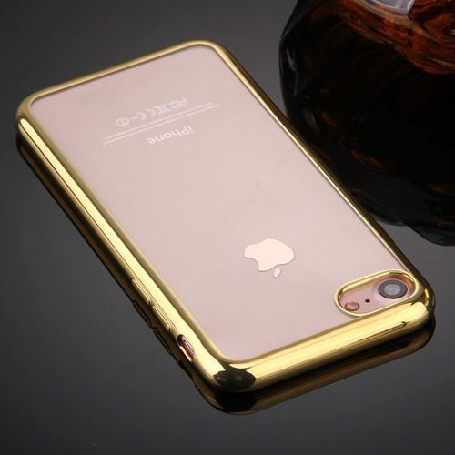 Funda Protectora De Tpu Borde Dorado Para iPhone 8 Y 7 (Usado)