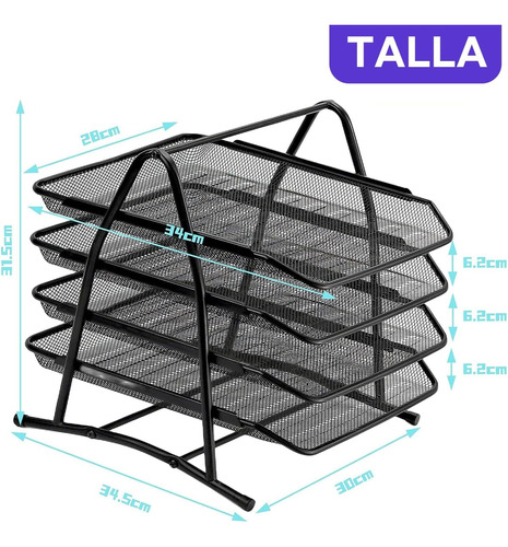 Organizador Escritorio 4 Bandejas Archivero Oficina Mind Rdr