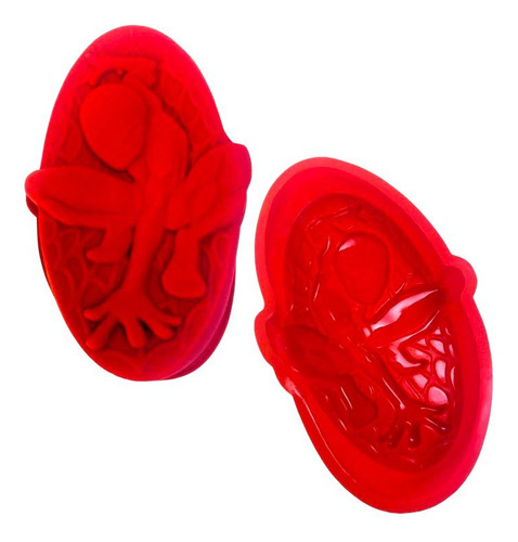 Forma De Silicone Personagem Aranha Heroi Cor Vermelho
