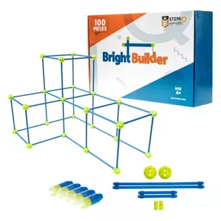 100 Pieces Fort Building Kit Plus 5 Light Set For Kids ...