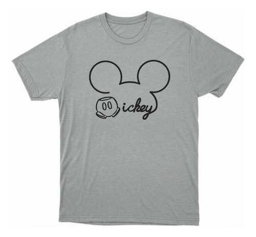 Remera Mickey Mouse Orejas Algodon Color Gris Melange