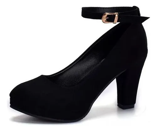 Zapatos de tacon grueso negro sale