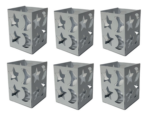 Imagen 6 de 7 de Portavela Metal Deco Souvenir Porta Velas Pintados X12 U