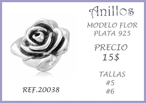 Anillos Y Zarcillos De Plata 925 Linea Flor