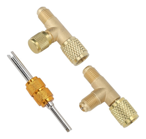 Adaptador En T De Latón Con Núcleo De Válvulas De 1/4 Pulgad