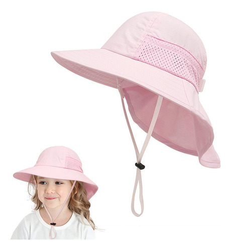 Gorro De Playa Con Cuello Upf 50+ Para Niños Y Niñas