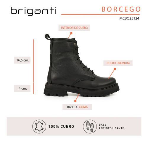 Borcego Mujer Cuero Bota Botineta Caña Media Zapato Briganti