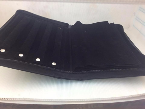 Elegante Estuche Portafolio Para Joyeria Oro Plata Negro
