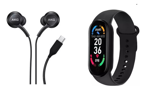 Audifonos Alámbricos, A K G Type C + Smartband M6 O M7
