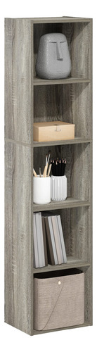 Estantería Para Libros 5 Niveles Cubos Roble Francés