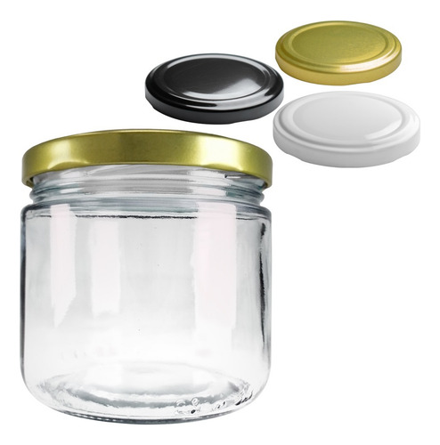 Frasco Vidrio 12 Oz 350 Ml Recuerdos Conservas 100 Color Dorado