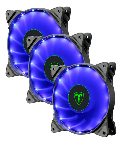 Kit 3 Cooler Azul 120mm Gamer Tgf-300b Pontos De Led Azul