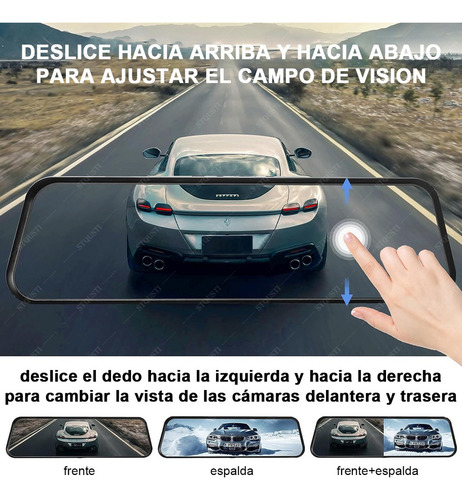 STQUSTI 2k Double Cámara Para Automóvil Pantalla Táctil 10'' Dashcam Stqusti Con Cámara De Visión Trasera