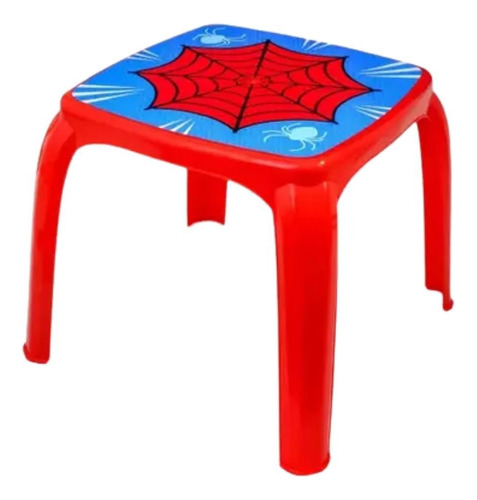 Kit Mesinha Infantil 2 Cadeiras 2 Copos Com Canudo Spider