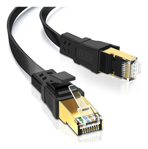 Cable Red Plano Rj45 Ethernet Cat 8 Categoría 8 - 2 Metros