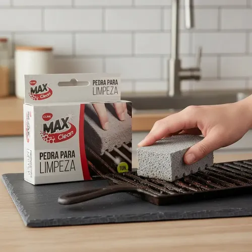 Pedra Max Clean Limpeza Pesada Grelha Churrasqueira Aço Inox Poro...