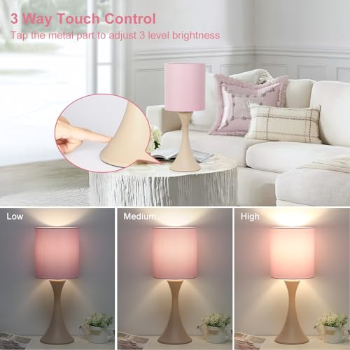 Lámpara Táctil Rosa, Lámpara De Escritorio Con Control Tácti