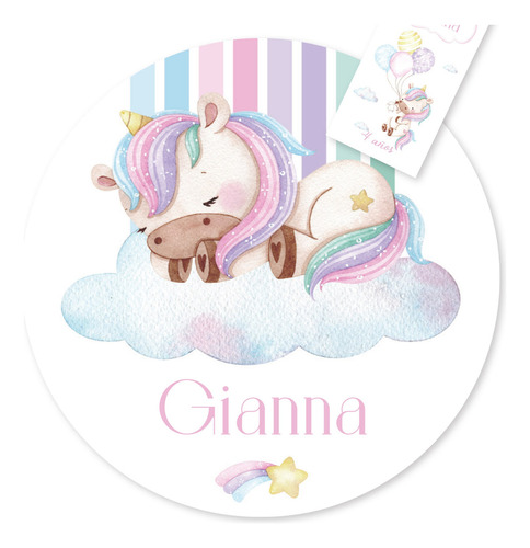 Kit Imprimible Unicornio - Candy Bar Tukit