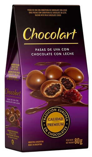 Chocolart Pasas De Uva  Con Cobertura De Chocolate De Leche 