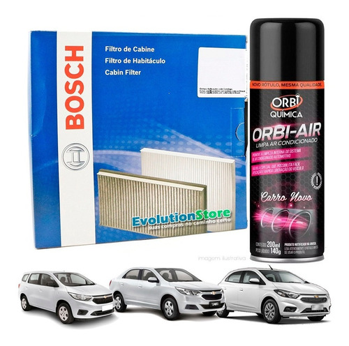 Filtro Cabine Ar Condicionado Cobalt Cruze Onix Spin + Spray Higienizador