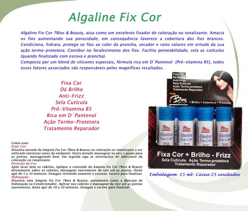 Algaline Fix Cor 15ml - Fixador De Cor