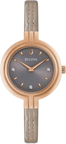 Bulova Ladies Rhapsody Quartz Diamond Leather Strap Watch