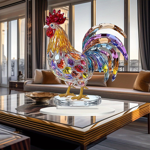 Letrero Acrílico Del Gallo 2d Con Placa Decorativa De