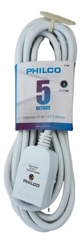 Alargador De Corriente Philco 5 Mts Blanco - Revogames