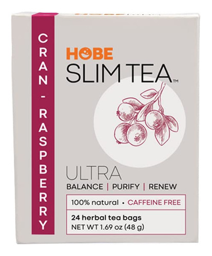 Hobe Labs Ultra Slim Tea Cran-raspberry - 24 Bolsas De T